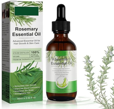 Dorzu Rosmarinöl Haare,Ätherisches Rosmarinöl für Natürliches Rosmarin Massageöl für die Hautpflege,Nährt die Kopfhaut und Verbessert das Haarwachstum, Hautpflegeöl für Aromatherapie