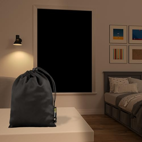 Sun Zero Lights Out Portable Travel 100% Blackout Suction Cup Curtain Panel, 50 x 78, Black