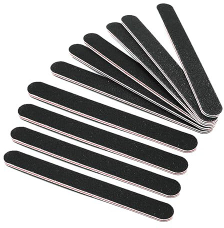 JSKWIKE 10 Pcs Limas de Uñas Profesionales Doble Cara Lima de Uñas 100/180 Limas Uñas Semipermanentes Naturales y Gel Acrílico Limas uñas con Lavable para Uso Doméstico y Salón
