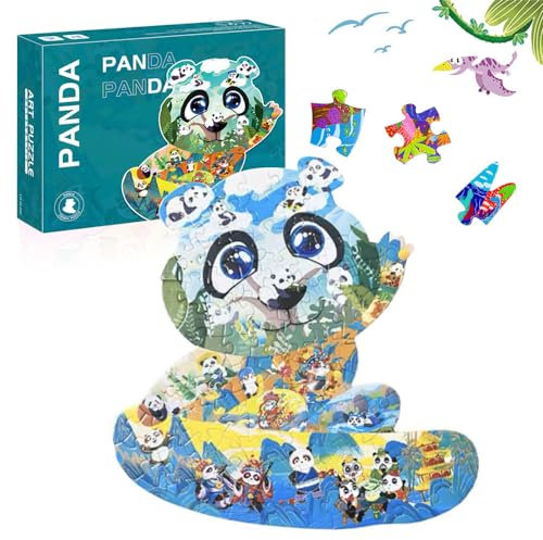 Panda Puzzle Kinder,Besondere Puzzle,Jigsaw 90 Teile,Witzig Kinder Geschenk,Tier ab 3 4 5 6 7 8 9 Jahren für Jungen Mädchen