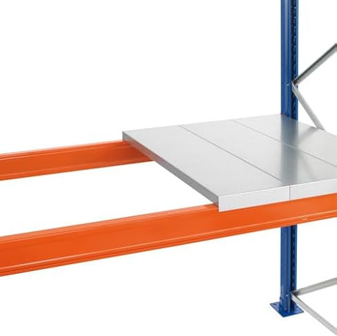 qpool24 Stahlpaneel-Ebene für Palettenregal, 800 x 2700 mm, aufgelegt, verzinkt, s = 1,25 mm