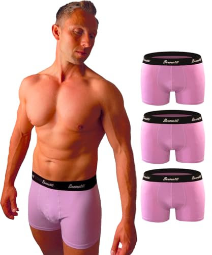 Benonetti Herren Boxershorts (3er Pack) aus Premium Baumwolle – Sportliche, atmungsaktive Männer- mit elastischem Bund (DE/NL/SE/PL, Alphanumerisch, XL, Regular, Regular, Flieder)