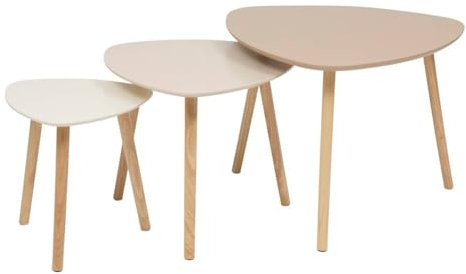 Atmosphera - 3 Tables gigognes mileo Beige 60x60x45cm