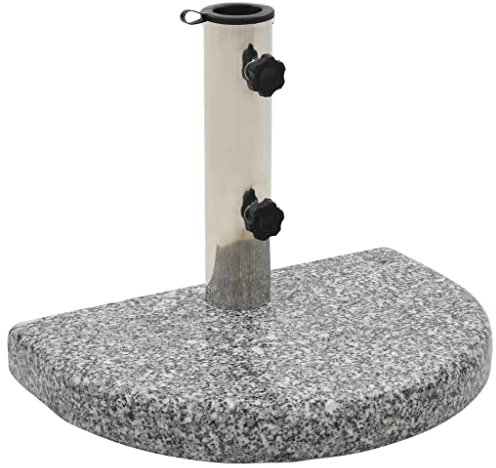 Genérico Wenjingqi-45069 Sonnenschirmständer aus Granit, halbrund, grau, 10 kg