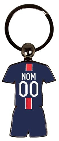 Porte Clé Football Paris Maillot Domicile 2024 2025 1 étoile Personnalisable avec Nom et Numéro - Idée Cadeau Unique pour Supporters