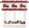 Tokusyou Weihnachten Scheibengardine Gardinen Deko Weihnachtsgardine Rot Vorhang Der Weihnachtsbaum Lastkraftwagen Hirsch Muster Blickdicht Bistrogardinen für Küche Fenster B 137 × H 45 cm