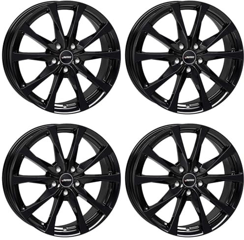 4x AUTEC Felgen Alufelgen BRIXEN 6.5x16 ET41 5x112 Schwarz kompatibel mit VW Golf VII Touran Passat T-Roc Golf VIII Caddy
