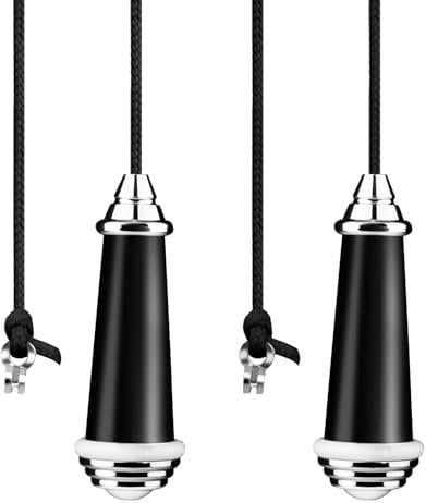 2PCS Ceramic Bathroom Light Pull Cord 8 * 2.7cm Pull Cord Handle with 150cm Nylon Pull String Extension Black Chrome Light Switch Pull Cord Handle for Bathroom Toilet Light Ceiling Light Fan Switch