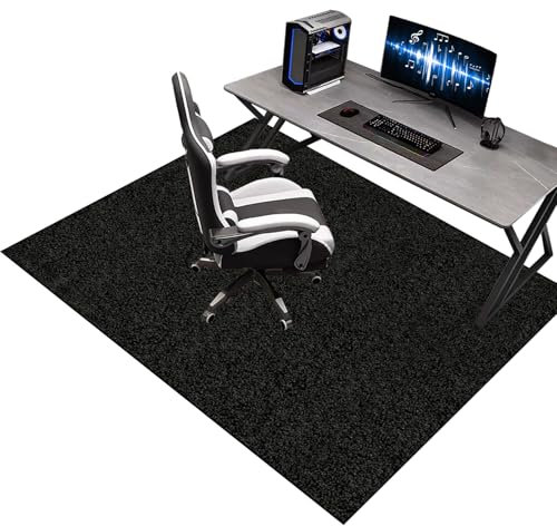 120 x 160 cm Bodenschutzmatte Bürostuhl für Hartböden, Gaming Teppich Stuhlunterlage, Bodenmatte für Rollstühle, Gaming Stuhlmatten, Unterlage Schreibtischstuhl, Schwarz Mehrzweck-Stuhlteppich