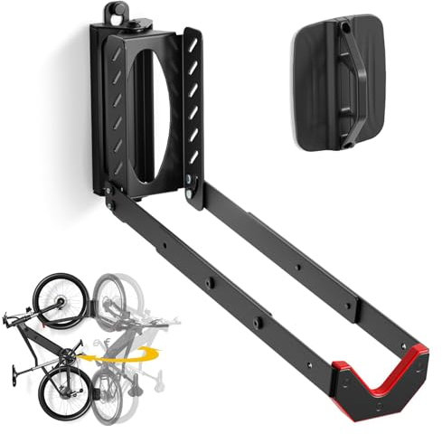 Schwenkbare Fahrrad Wandhalterung, Fahrradaufhängung mit Klappbarem Arm, Fahrradträger Vertikaler Bike Wall Mount, 3-Ebene Verstellbare Länge, Drehbar 60°, Ideal für Garagen Oder Fahrradgeschäfte