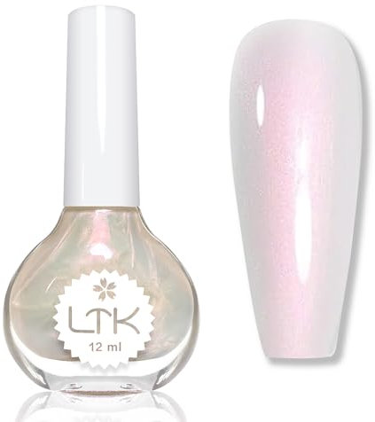 Pearl Nail Polish - Shimmer White Nail Varnish - Mermaid nail Polish - Pearlescent Nail Polish Quick Dry - No Bake White Glitter Nail polish Long Last for Women DIY Nail Art Home