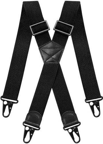 Gucass Bretelles Homme en Forme X, Largeur 3,8 cm Extra Larges, Extra Solides avec Boucle en Métal, Adaptées aux Grandes Tailles pour Hommes et Femmes
