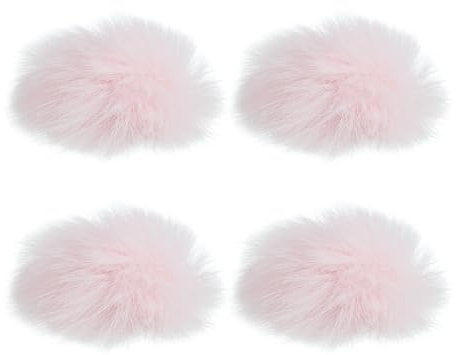 PATIKIL Furry Microphone Windscreen 5mm x 55mm Mic Cover Windshield for Indoor Outdoor Microphone Pink 4 Pack