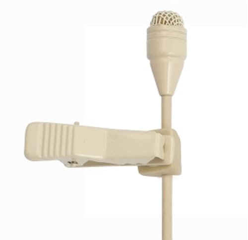 Omnidirectional Lavalier Lapel Microphone, Compatible with Shure Wireless Bodypack Transmitter, Mini XLR 4 Pin TA4F, Beige 1.2m Cable Condenser Mic