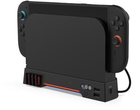 wenyouya Ventilador de refrigeración para Nintendo Switch Dock con almacenamiento de tarjetas de juego, ventiladores turbo duales de 3 velocidades | Refrigeración silenciosa alimentada por USB | Se