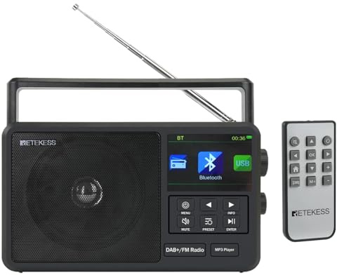 Retekess TR640 Internet Radio, Digital DAB Radio | for Family Use, Home Entertainment, Wireless Connection, Knob Operation, Remote Control, External Antenna