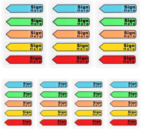 700pcs Sign Here Tabs with Dispenser, Colored Flag Stickers, 8 Colors Self-Stick Notes Arrow Flag Easy to Post for Notary Books Paper