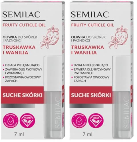 Semilac Nagelöl Erdbeere Vanille 7 ml (Packung mit 2)