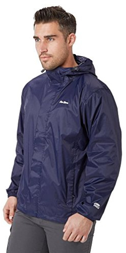 Peter Storm Men's Packable Waterproof Jacket with 2 Zipped Hand Pockets and Adjustable Hood, Pac A Mac, Rain Coat, Cagoule (UK, Alpha, XS, Regular, Regular, Navy)