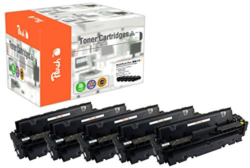 Peach PT816 H410-CF410/1/2/3-C04 Spar Pack Plus Tonermodule (2xBK, C, M, Y) ersetzt,HP No. 410A, 410A, CF410A*2, CF411A, CF412A, CF413A für z.B. HP Color LaserJet Pro MFP M 477 fdw, HP Color LaserJet Pro M 450