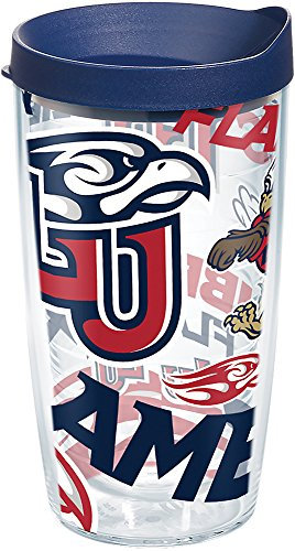 Tervis 1271192 Liberty Flames All Over Tumbler with Wrap and Navy Lid, Tritan, Clear