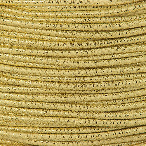 KAHAGE - BUTONIA 2m Gummikordel - Hutgummi - Rundgummi, Hochwertig, Extra-Stark in 3mm, Gold