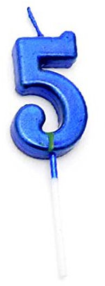 SHATCHI Blue 5 Number Candle Boys Birthday Wedding Anniversary New Year Party Cake Decorations Topper