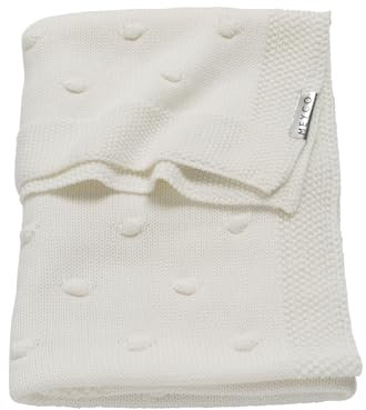 Meyco 2733050 Babydecke gestrickt mit Knoten 75x100 cm, weiß