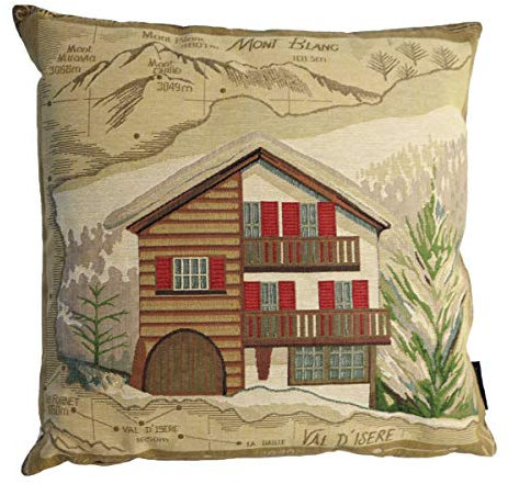 440s Gobelin Kissen Alpen Chalet, ca. 45x45cm | MM-EVKSCSTA | 8716522063325