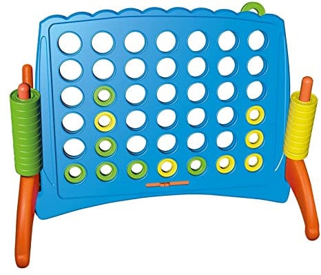 alldoro 60010 XXL 4 gewinnt, 115 x 60 x 88 cm, wetterfestes & extra großes Familienspiel mit 42 Steinen Ø 10cm, robust & leicht aufbaubar, ab 3 Jahren