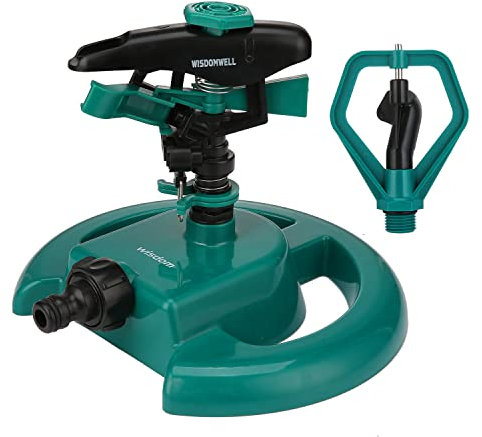 WISDOMWELL Garden Sprinkler, Pulsating Long Range Lawn Impact Sprinkler Head With 1/2 Provide 360 ° watering Of Your Garden、farm、nursery and more