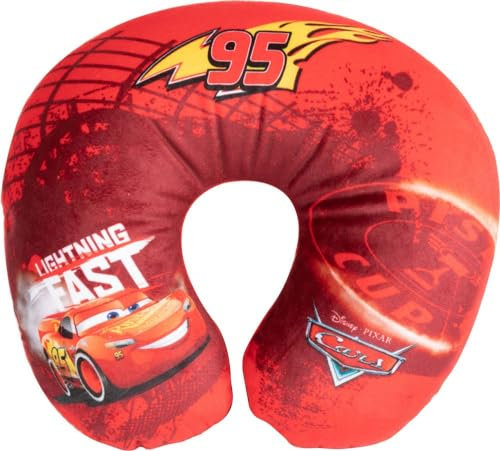 TataWay in viaggio SI cresce - Disney COCHES Reisekissen | Komfort für Kinder ab 3 Jahre | Unterstützt Nacken & Kopf | Personalisiert mit Disney-Grafiken, Rot, 35x35x10 cm, Polyester