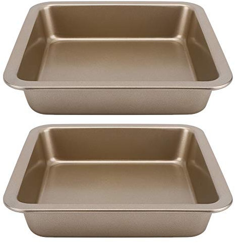 Teglia da forno 22x22x4 . 6cm Teglia da forno a forma quadrata Teglia da forno in acciaio al carbonio Teglia da forno antiaderente Teglia da formaggio Teglia per pizza Vassoio(Oro)