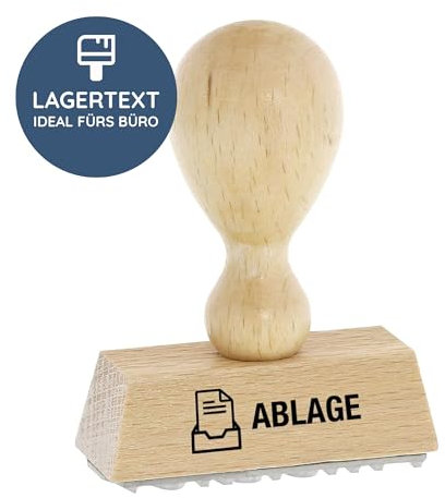 stempel-fabrik – “ABLAGE” Holzstempel – Lagertextstempel zur Kennzeichnung von Dokumenten, Akten uvm. – präziser Stempel ideal für Buchhaltung, Logistik & Co (50 x 20 mm | 1 Zeile)