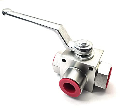 3 Way Hydraulic Ball Valve 3/8 BSP - with 'T' Ported Configuration - 500 Bar Max Working Pressure
