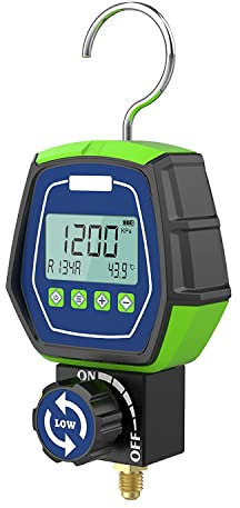 BELEY Manómetros Digital R32 - Bomba de vacío Aire Acondicionado y Prueba R134A R410A HVAC Manómetros Digitales con 90 refrigerantes incorporados para probar y Mantener Sistemas de refrigeración