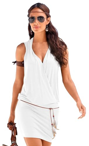 Brosloth Femmes Robes D'été Sexy Mini Petite Robe Courte De Printemps Couleur Unie Blanc L