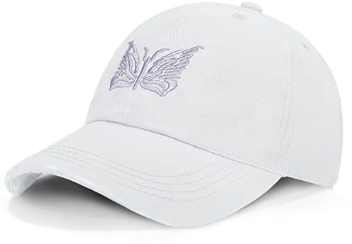 Kordear Damen-Baseballkappe – Schmetterlingsmuster, verstellbare Schirmkappe aus 100% Baumwolle, Golf-Laufmütze, Outdoor-Sportkappen für Frauen