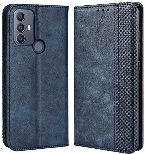 MOJIA Funda para TCL 30 SE, Carcasa de la Cartera del tirón de la PU, con Función Atril, Ranuras para Tarjetas, Antichoque y Antiarañazos. Azul