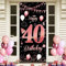 40.Geburtstag Deko Frauen, Roségold Banner Hintergrund, Deko 40. Geburtstag Frauen, Happy Birthday Banner 40 Geburtstag Frau, Geburtstagsdeko Banner für 40.Geburtstagsfeier, 185 × 90 cm