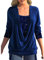 Tunika Damen Elegant Pailletten Oberteil Festliche Bluse 3/4 Arm Tunika Lässig Rundhals Glitzer Oberteile Langarmshirt