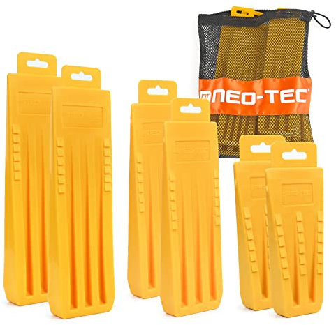 NEO-TEC Holzfällerkeile mit Spikes für sicheres Schneiden von Bäumen, Gelb (14 cm + 20,3 cm + 25,4 cm, 2 + 2 + 2)