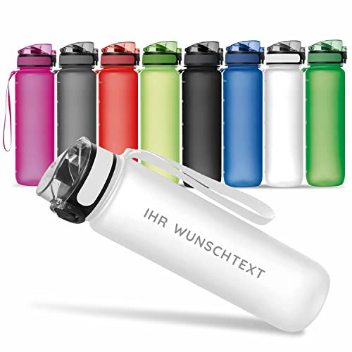 #teamludorf CAMPOS 2.0 Trinkflasche 1L Transparent – BPA-frei & auslaufgehemmt – Wasserflasche für Fitness, Schule & Büro – personalisierbar – mit Trinkverschluss & Handschlaufe (2. Gen)