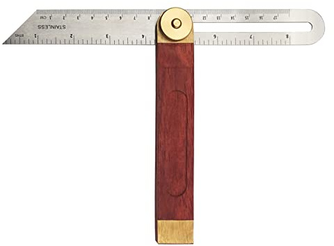 LYFJXX Bevel Gauge, Sliding Bevel Gauge, 8 Inch T Bevel Angle Finder with Wooden Handle T Measurements Ruler for for Craftsman Carpenter