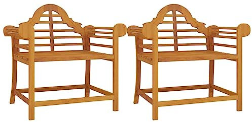 vidaXL Gartenstühle 2 STK., Gartenstuhl mit Armlehnen Rückenlehne, Stuhl für Garten Terrasse, Terrassenstuhl Gartensessel Balkonstuhl, Massivholz Teak