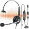 Wantek USB Headset with Microphone for Laptop,USB Type-C Jack Computer Headsets with Adjustable Noise Cancelling Mic for Laptop Call Center Office Skype Online Chat