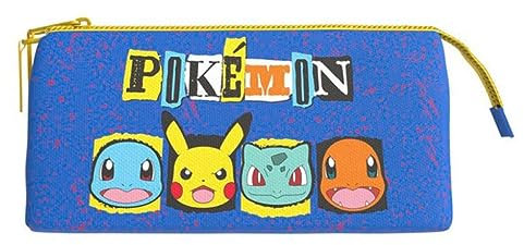 CYPBRANDS Pokemon Federtasche Federmäppchen für die Schule, dreifach, marineblau, Casual