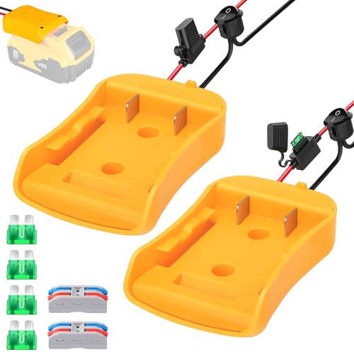 2 Packs Power Wheel Adapter for Dewalt 20V Battery Adapter Power Wheels Battery Converter Kit with Fuses & Wire Terminals, 12 AWG Wire, Power Connector for DIY RC Car Toys, Robotics and RC Truck