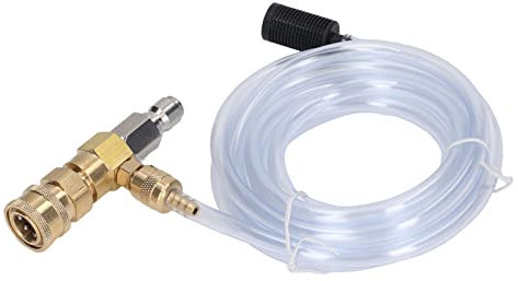 Chemical Injector, Adjustable Brass Stainless Steel Downstream Injector Kit with 9.8ft Tube for Pressure Washer 5000PSI Long Life Span