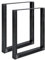 Magnetic Mobel Lot de 2 Pieds de Table en métal pour Bureau, Table à Manger, Meubles - Pieds de Table - 80 x 72 cm - Acier Brut avec Vernis Transparent - Profil 8 x 4 cm